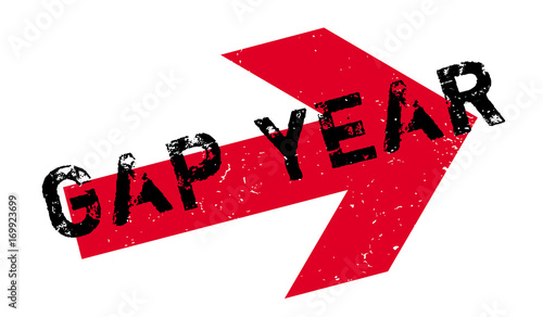 Gap Year rubber stamp. Grunge design with dust scratches. Effects can be easily removed for a clean, crisp look. Color is easily changed.