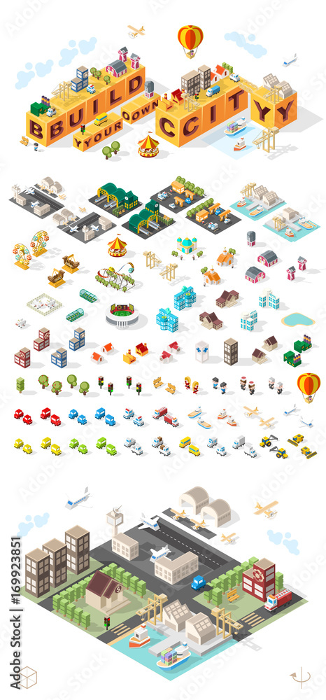 Build Your Own City . Set of Isolated Minimal City Vector Elements Build Your Own City . Set of Isolated Minimal City Vector Elements