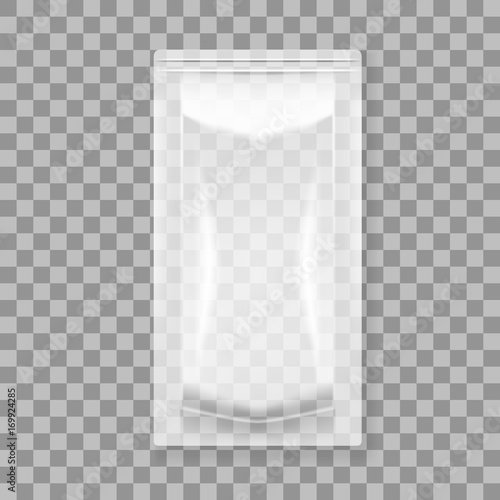 Transparent Blank Pouch With Zipper. Pack For Sauce, Mayonnaise Or Ketchup