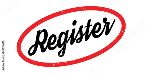 Register rubber stamp. Grunge design with dust scratches. Effects can be easily removed for a clean, crisp look. Color is easily changed.