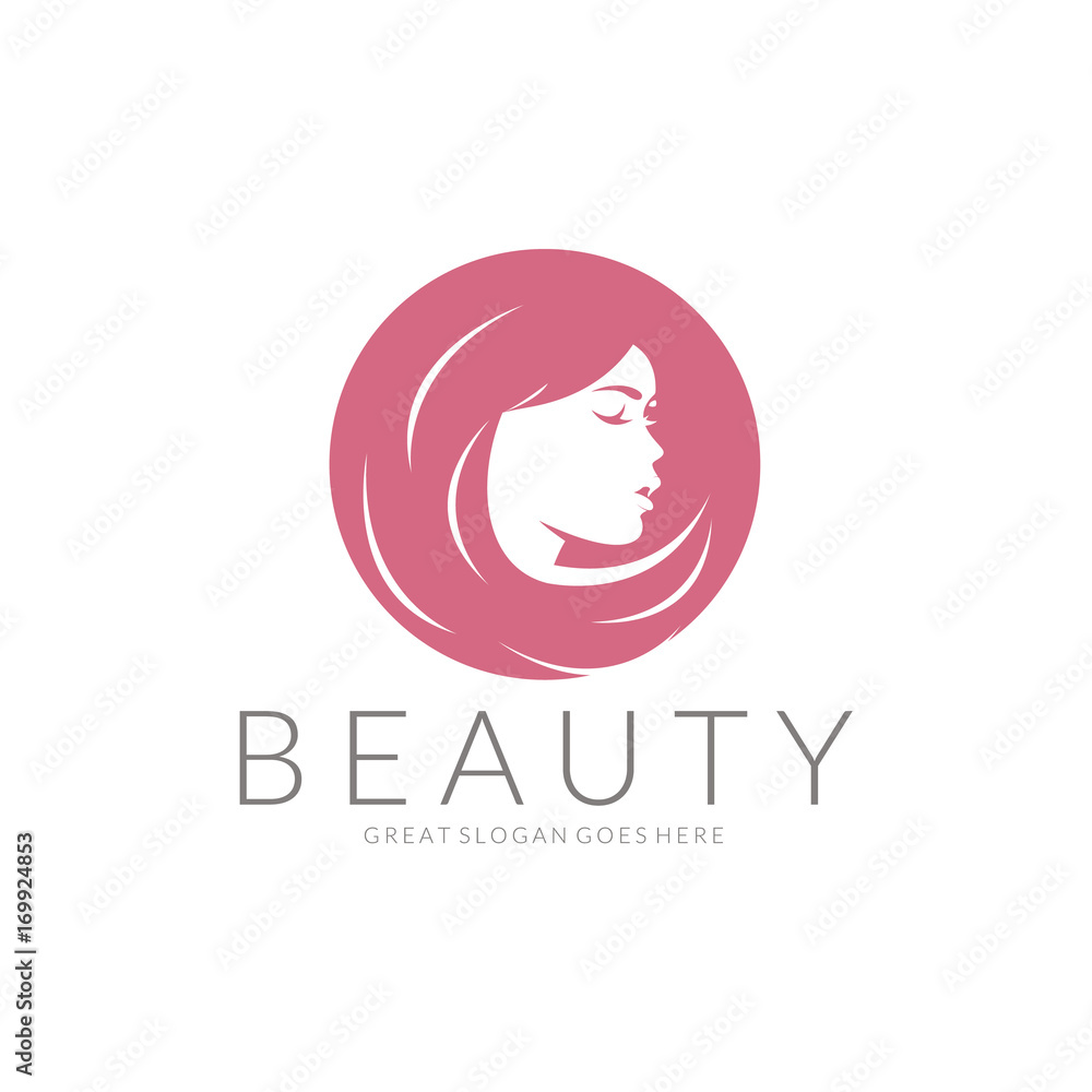 Beauty logo. An elegant logo for beauty, fashion and hairstyle related business. Easy to change color, size and text. 
