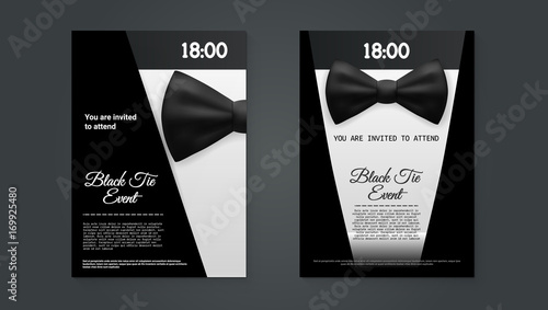 A4 Elegant Black Tie Event Invitation Template
