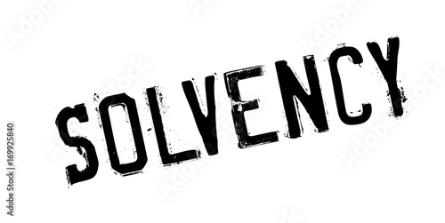 Solvency rubber stamp. Grunge design with dust scratches. Effects can be easily removed for a clean, crisp look. Color is easily changed.