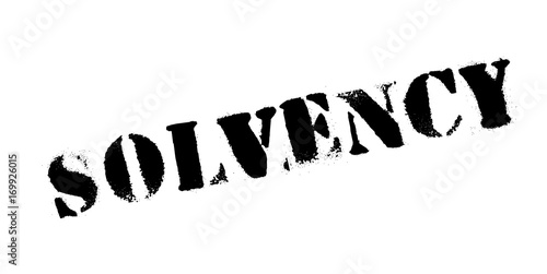 Solvency rubber stamp. Grunge design with dust scratches. Effects can be easily removed for a clean, crisp look. Color is easily changed.