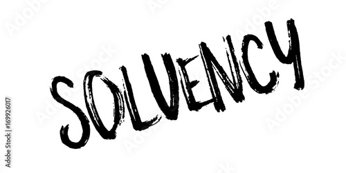 Solvency rubber stamp. Grunge design with dust scratches. Effects can be easily removed for a clean, crisp look. Color is easily changed.