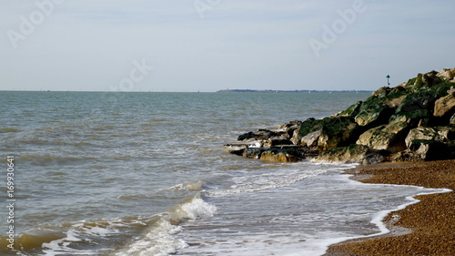 Sunny Day View of British Seaside at Flexistowe photo