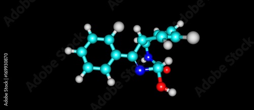 Lorazepam acid molecular structure isolated on black