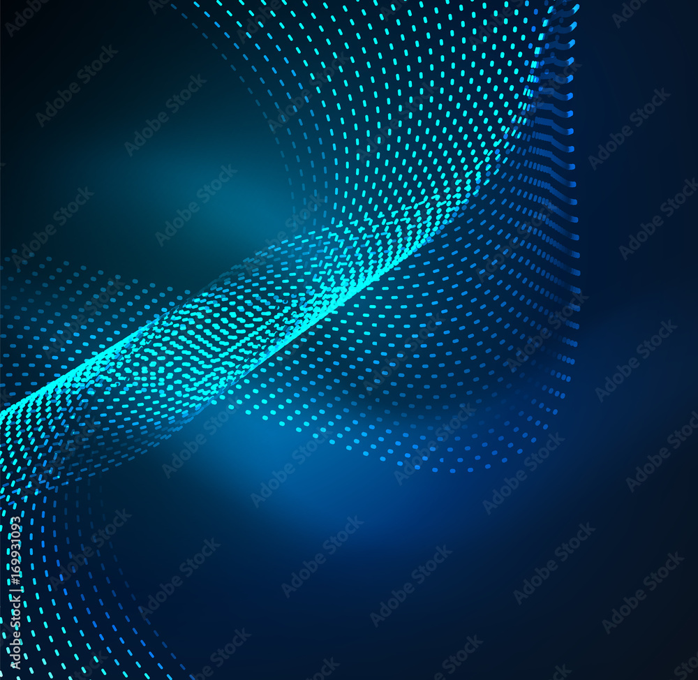 Obraz premium Vector wave particles background