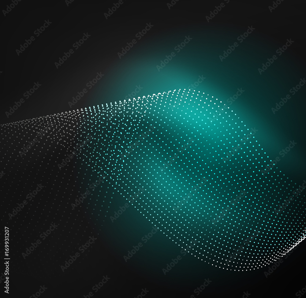 3D illuminated wave of glowing particles 3D illuminated wave of glowing particles