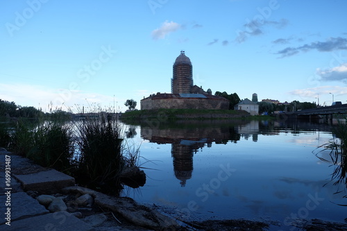 Wyborg castle at sunset