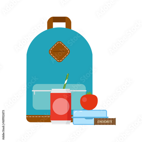 Lunchbox with healthy food. The concept of a healthy lifestyle, losing weight, lose weight. Vector