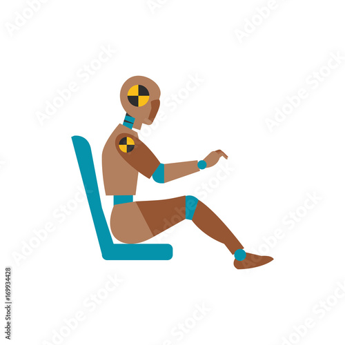 Crash test dummy in seat icon