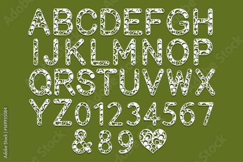 Letters for laser cutting. English alphabet. Vector illustration.