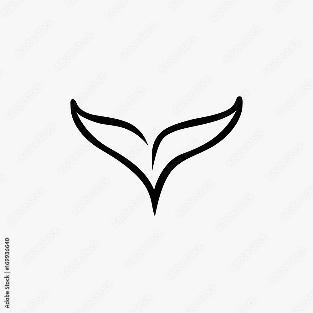Fototapeta premium Vector whale silhouette logo. Blue whale logotype