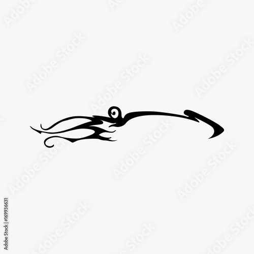 Vector squid silhouette logo. Calamary logotype
