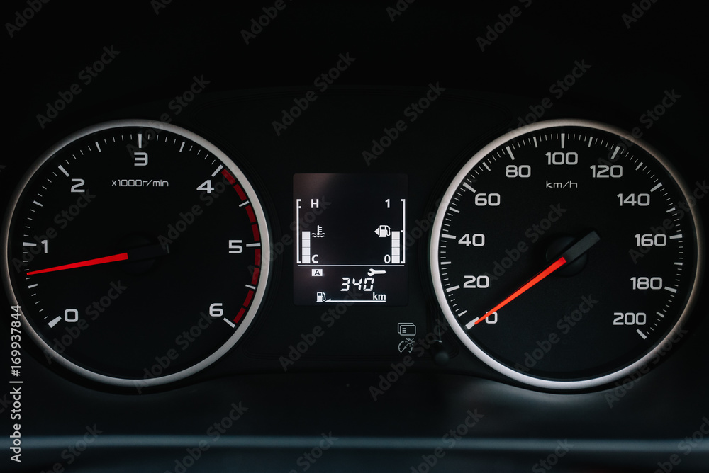 Fototapeta premium Dashboard and display of eco car