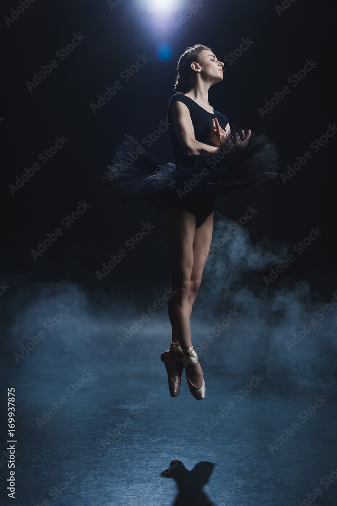 ballerina dancing in pointe shoes