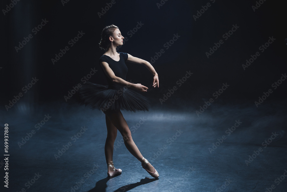 ballerina dancing in black tutu ballerina dancing in black tutu