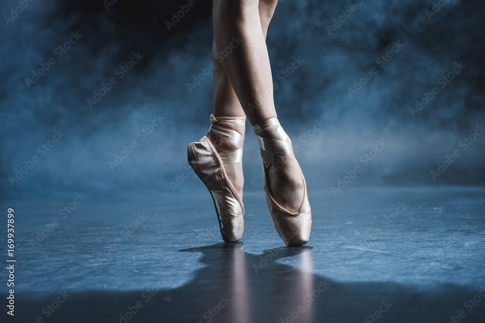 ballet dancer in pointe shoes Stock Photo | Adobe Stock