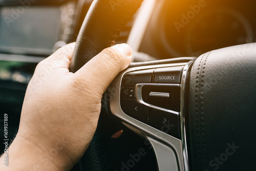 audio control on car steering wheel