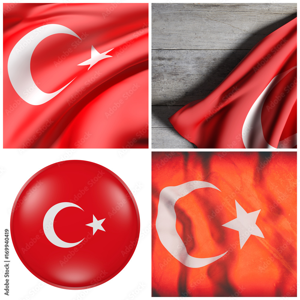 Obraz premium Turkey flag waving