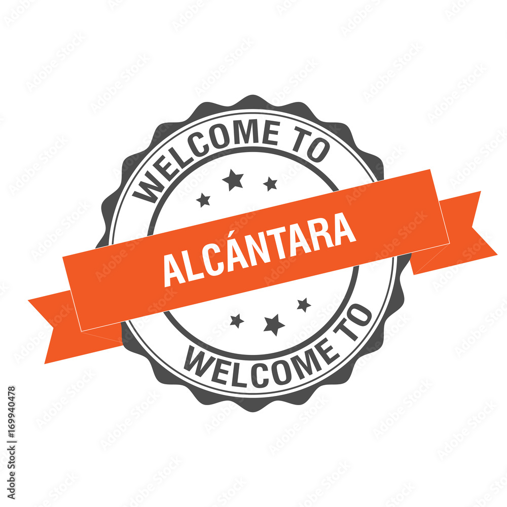 Fototapeta premium Welcome to Alcantara stamp illustration