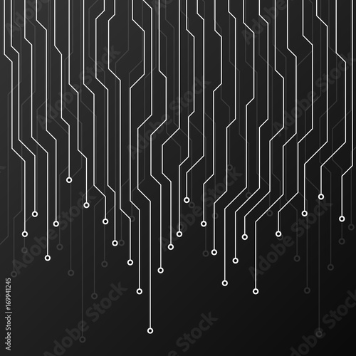 Принти на полотні Circuit board on black background. Abstract technology