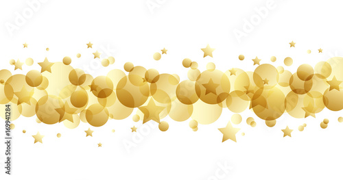Banner with gold bokeh lights and stars