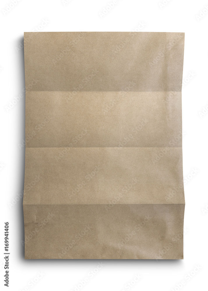 Empty brown crumpled paper closeup with clipping path Empty brown crumpled paper closeup with clipping path