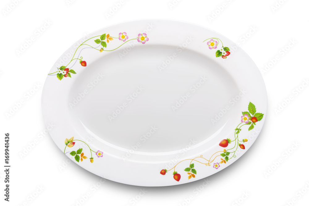 Simple white ellipse plate with clipping path Simple white ellipse plate with clipping path