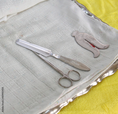 Jewish tradition. instruments for circumcision of babies