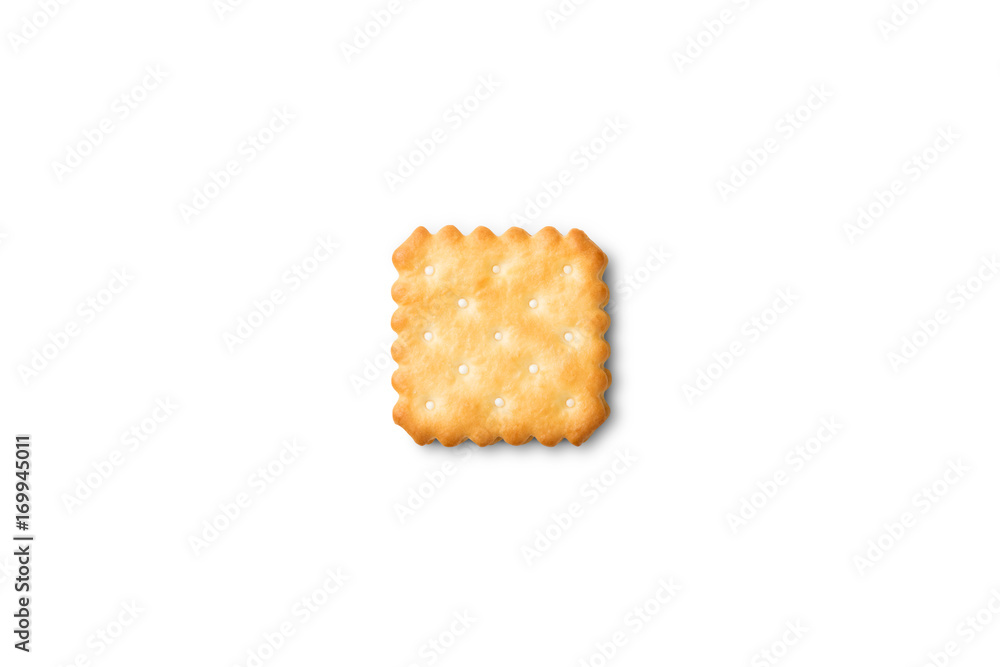 Dry crackers and cream cheese isolate on white with shadow Dry crackers and cream cheese isolate on white with shadow