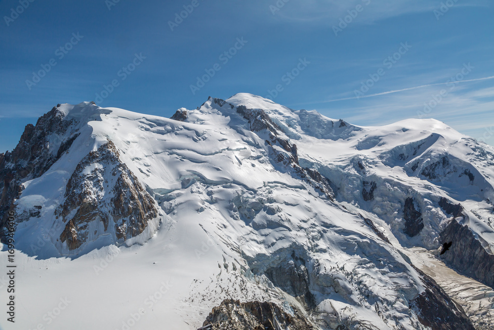 Mont Blanc glaciers in summer
