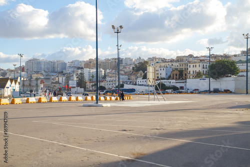 Africa, Morocco, Tanger, city, urban view, peoples, fountain.  2013