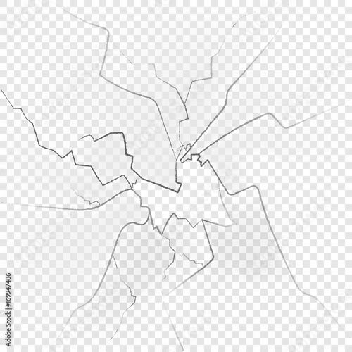 Broken glas isolated on transparent background. Vector illustration.
