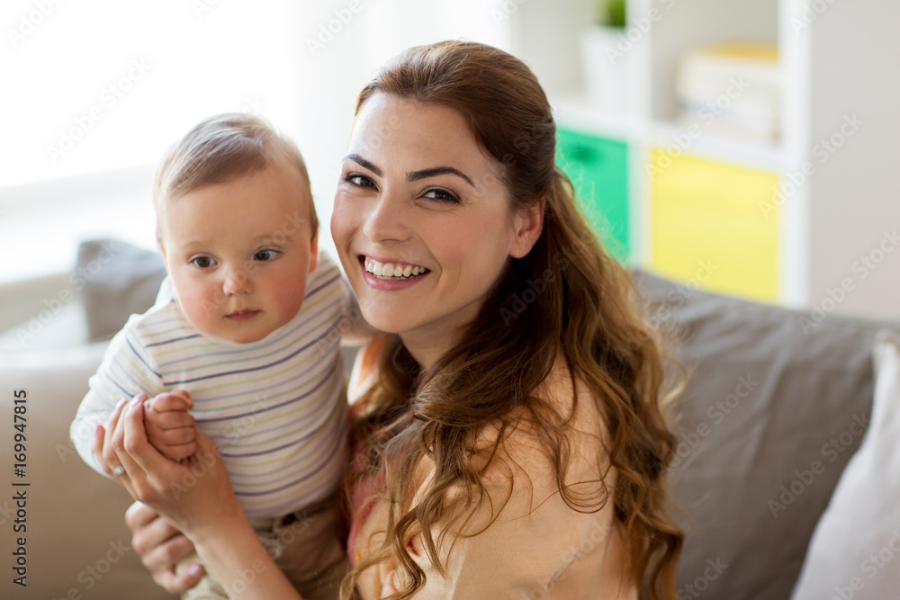 happy young mother with little baby at home happy young mother with little baby at home