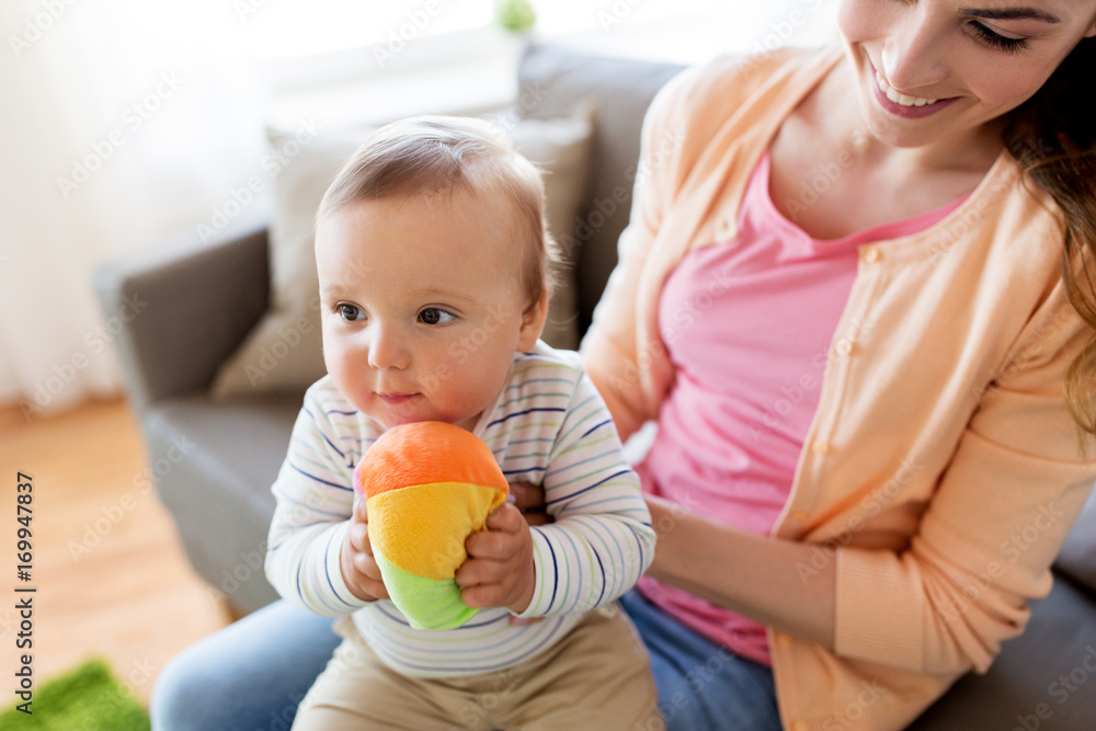 happy young mother with little baby at home happy young mother with little baby at home