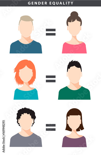 Vector gender equality illustration with female