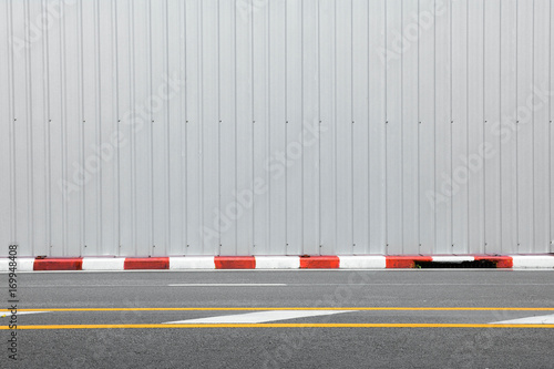Wallpaper Mural asphalt road - sidewalk and curb red-white Torontodigital.ca