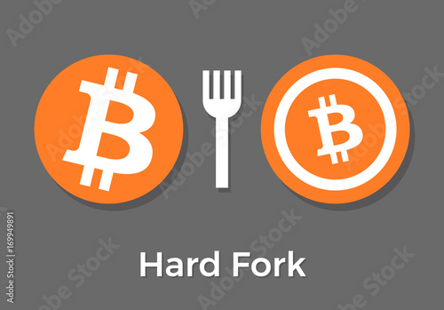 Bitcoin hard fork split to Bitcoin Cash blockchain cryptocurrenc photo