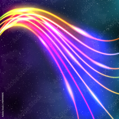 Neon lines New Retro Wave background with 80s vhs style