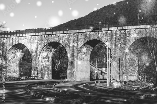 old picturesque railway bridge in the Carpathian mountains. Eastern Express photo