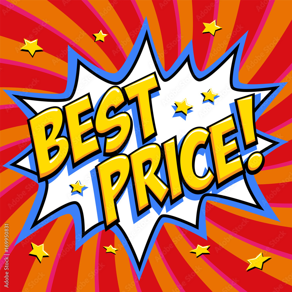 Best price - Comic book style word on a red background. Best price comic text speech bubble. Banner in pop art comic style. Color summer banner in pop art style Ideal for web. Decorative background Best price - Comic book style word on a red background. Best price comic text speech bubble. Banner in pop art comic style. Color summer banner in pop art style Ideal for web. Decorative background