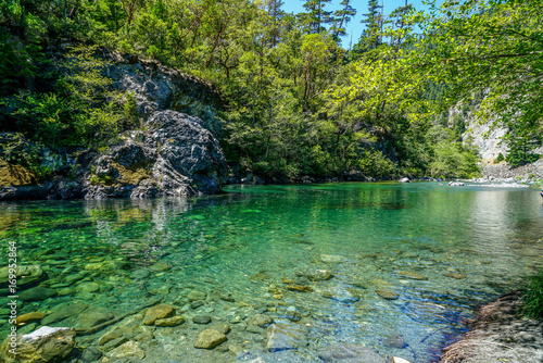 The incredible clear waters of Redwood Creek that runs through Redwood National Park.