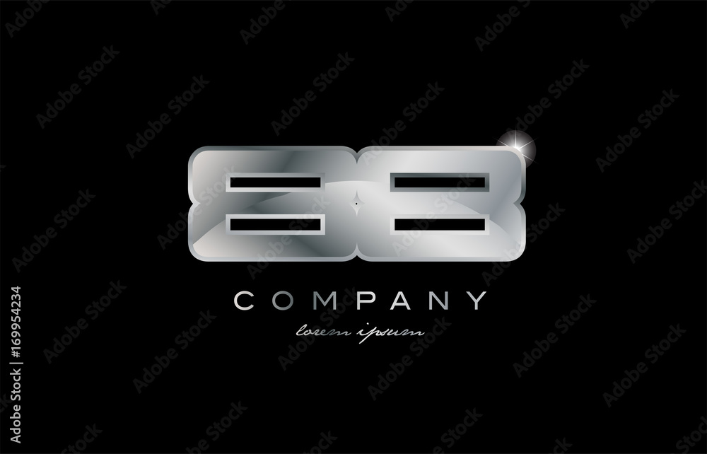 88 silver metal number company design logo 88 silver metal number company design logo