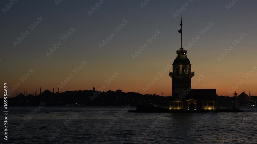 Maiden's Tower on Sunset in Istanbul Bosphorus Maiden's Tower on Sunset in Istanbul Bosphorus