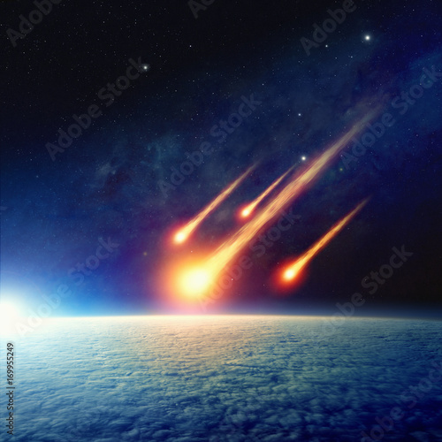 Fototapeta Naklejka Na Ścianę i Meble -  Asteroid impact, end of world, judgment day