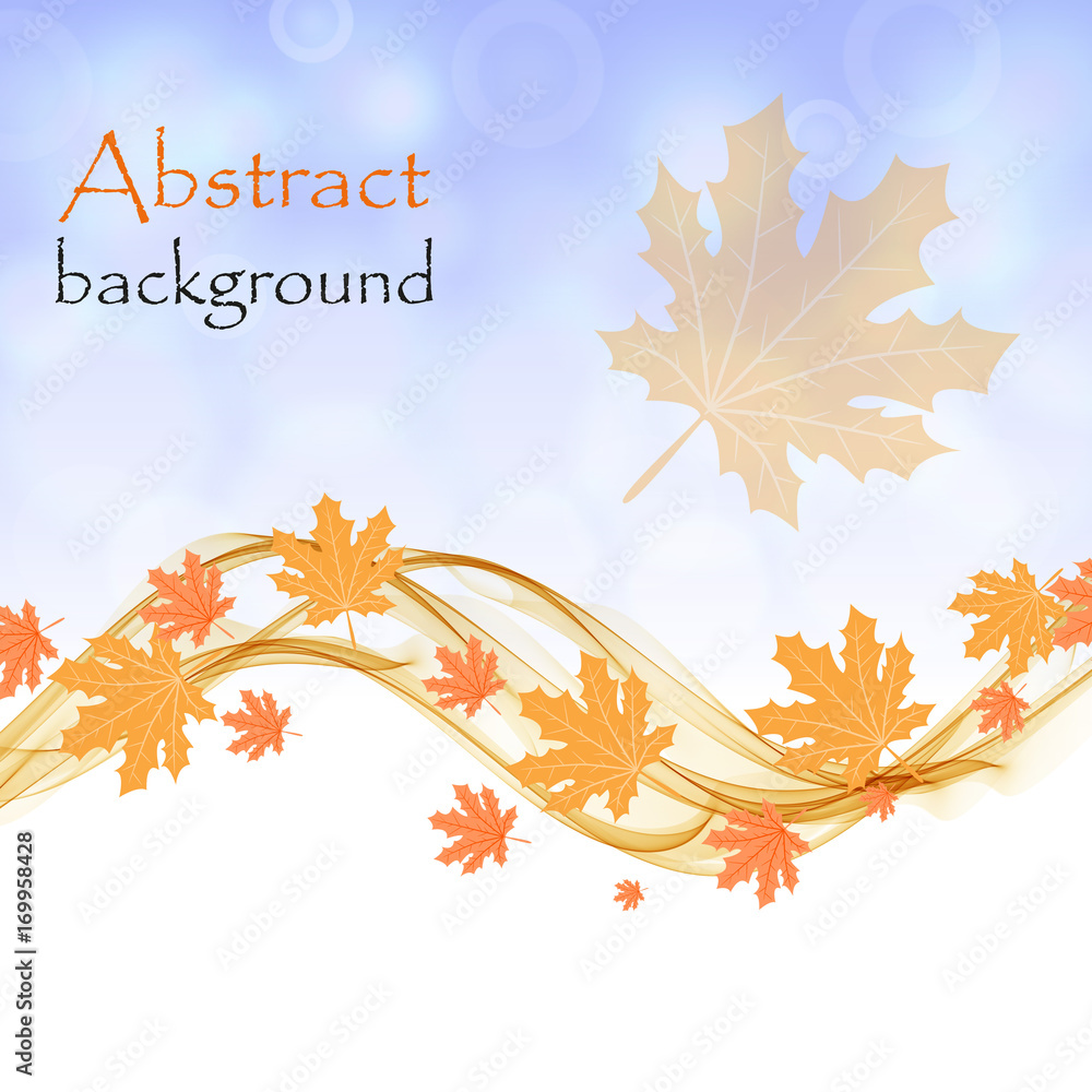 Abstract autumn background with maple leaves
