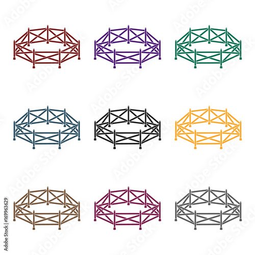 Paddock icon in black style isolated on white background. Hippodrome and horse symbol stock vector illustration.