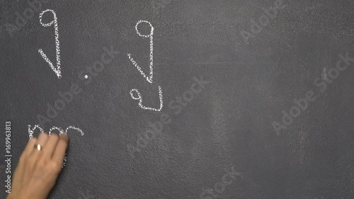 Woman's hand writing Thai letter 